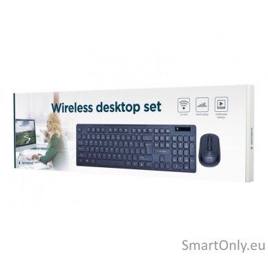 Gembird Wireless desktop set KBS-WCH-03 Keyboard and Mouse Set  Wireless Mouse included US Wireless connection Black US 380 g 5