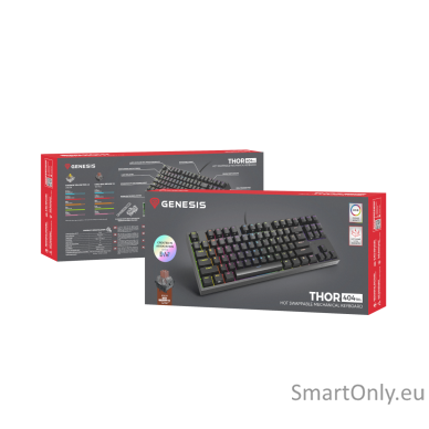 Genesis Mechanical Gaming Keyboard THOR 404 TKL RGB Mechanical Gaming Keyboard Wired US Kailh Box Brown V2 USB Type-A 1005 g 14