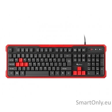 GENESIS RHOD 110 Gaming Keyboard, US Layout, Wired, Red Genesis RHOD 110 Gaming keyboard US Wired Red, Black 1.7 m 4