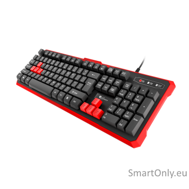 GENESIS RHOD 110 Gaming Keyboard, US Layout, Wired, Red Genesis RHOD 110 Gaming keyboard US Wired Red, Black 1.7 m