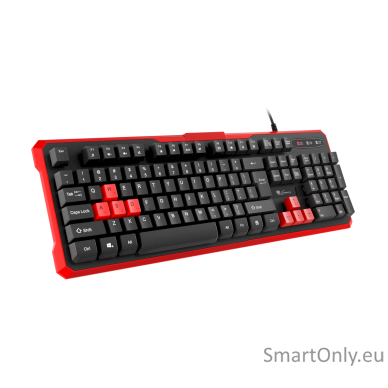 GENESIS RHOD 110 Gaming Keyboard, US Layout, Wired, Red Genesis RHOD 110 Gaming keyboard US Wired Red, Black 1.7 m 1