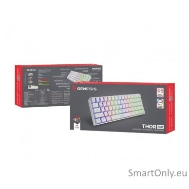 Genesis THOR 660 RGB Gaming keyboard RGB LED light US Wireless/Wired 1.5 m Wireless connection Gateron Red Switch 7