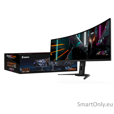 Gigabyte Gaming Monitor 49" OLED AORUS CO49DQ EK1, 5120x1440 DQHD, 3 ms, 250 cd/m2 (TYP), HDMI ports quantity 2, 144 Hz, Black