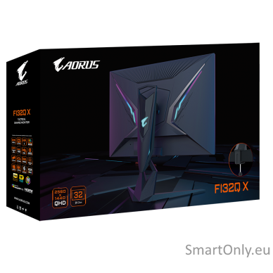 Gigabyte Gaming Monitor FI32Q X-EK 32 ", IPS, QHD, 2560 x 1440 pixels, 16:9, 1 ms, 400 cd/m², Black, HDMI ports quantity 2, 240 Hz 9