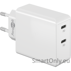 Goobay 61758 Dual USB-C PD Fast Charger (36 W), White Goobay