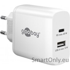 Goobay 65412 USB-C PD Dual Fast Charger (45 W), White Goobay