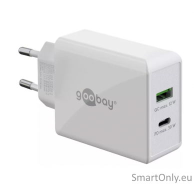 Goobay 61674 Dual USB-C PD Fast Charger (30 W), White Goobay 1