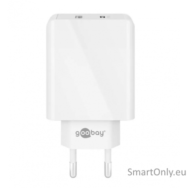 Goobay 61674 Dual USB-C PD Fast Charger (30 W), White Goobay