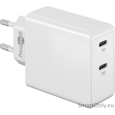 Goobay 61758 Dual USB-C PD Fast Charger (36 W), White Goobay