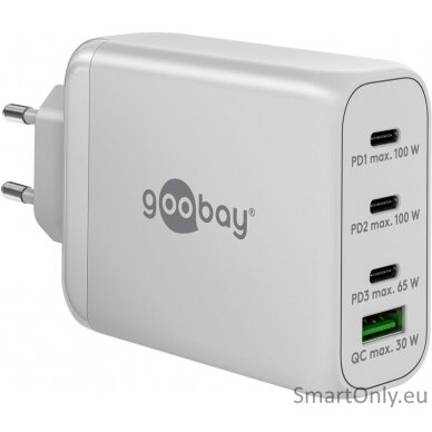 Goobay 65556 USB-C PD Multiport Quick Charger (100 W), White Goobay