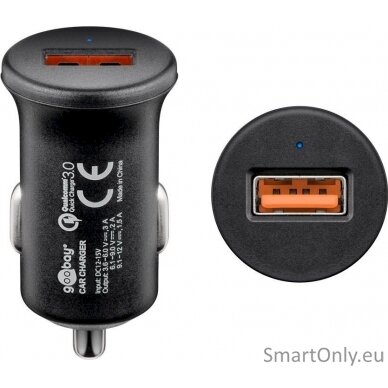 Goobay | Quick Charge QC3.0 USB car fast charger | Cigarette lighter Male | USB 2.0 Female (Type A)