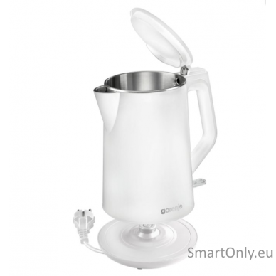 Gorenje Kettle K15DWW Electric 2200 W 1.5 L Plastic + metal 360° rotational base White 1