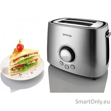 Gorenje Toaster T1000E Power 1000 W Number of slots 2 Housing material  Metal Stainless Steel 3