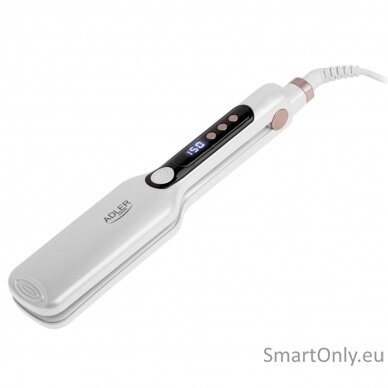 Hair Straightener - Wide | AD 2325 | Ceramic heating system | Display LCD | Temperature (min) 150 °C | Temperature (max) 210 °C | Number of heating levels 7 | 120 W | White 1