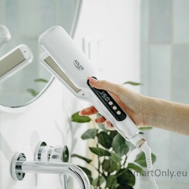 Hair Straightener - Wide | AD 2325 | Ceramic heating system | Display LCD | Temperature (min) 150 °C | Temperature (max) 210 °C | Number of heating levels 7 | 120 W | White 6