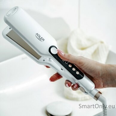 Hair Straightener - Wide | AD 2325 | Ceramic heating system | Display LCD | Temperature (min) 150 °C | Temperature (max) 210 °C | Number of heating levels 7 | 120 W | White 7