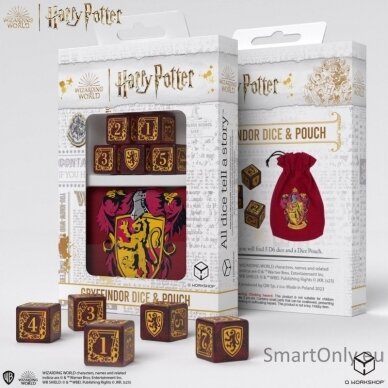 Harry Potter. Gryffindor Dice & Pouch kauliukų ir maišelio rinkinys