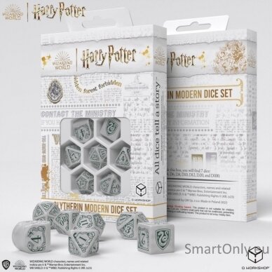 Harry Potter. Slytherin Modern Dice kauliukų rinkinys (baltos sp.)