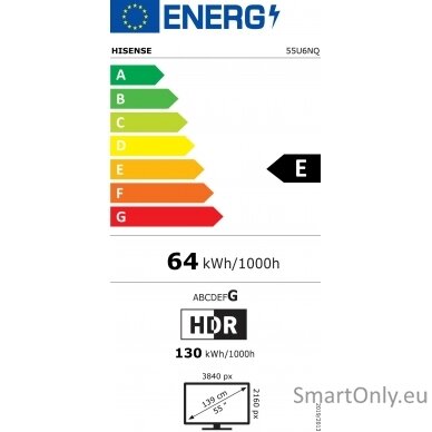 Hisense Mini LED Smart TV | 55U6NQ | 55" | Smart TV | VIDAA OS | UHD | Black