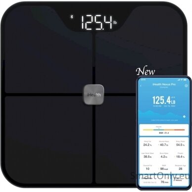 iHealth | Wireless Body Composition Scale | Nexus Pro | Maximum weight (capacity) 181 kg | Body Mass Index (BMI) measuring | Black