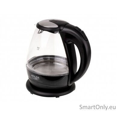 Kettle Adler Kettle AD 1224 Standard 2000 W 1.5 L Glass 360° rotational base Black 1