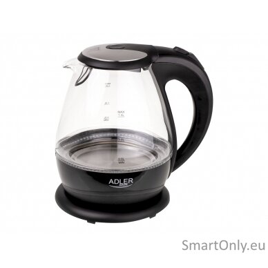 Kettle Adler Kettle AD 1224 Standard 2000 W 1.5 L Glass 360° rotational base Black 4