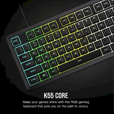 Keyboard | K55 CORE RGB | Gaming Keyboard | Wired | Nordic | Black | USB Type-A | Rubber Dome 4