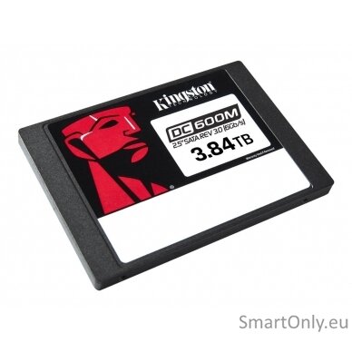 Kingston DC600M | 3840 GB | SSD form factor 2.5" | Solid-state drive interface SATA Rev. 3.0 | Read speed 560 MB/s | Write speed 530 MB/s 1