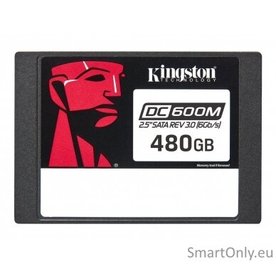 Kingston DC600M | 480 GB | SSD form factor 2.5" | Solid-state drive interface SATA Rev. 3.0 | Read speed 560 MB/s | Write speed 530 MB/s