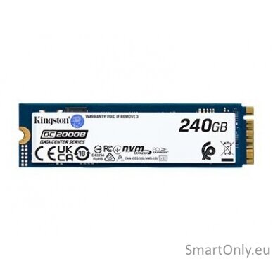 Kingston SSD | DC2000B | 240 GB | SSD form factor M.2 2280 | Solid-state drive interface PCIe NVMe Gen 4.0 (x4) | Read speed 4500 MB/s | Write speed 400 MB/s