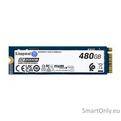 Kingston SSD | DC2000B | 480 GB | SSD form factor M.2 2280 | Solid-state drive interface PCIe NVMe Gen 4.0 (x4) | Read speed 7000 MB/s | Write speed 800 MB/s