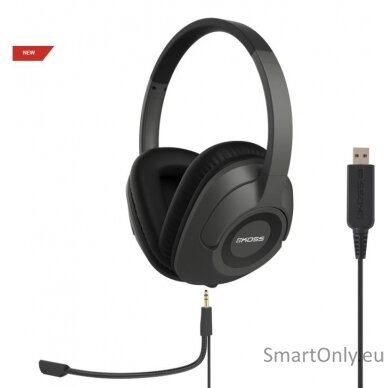 Koss Headphones SB42 USB Wired, On-Ear, Microphone, USB Type-A, Black/Grey