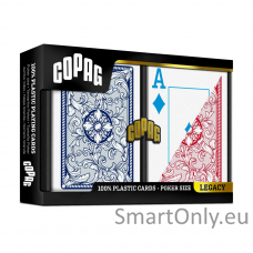 Legacy 4 Colors Poker size žaidimo kortos dviguba kaladė (raudonos ir mėlynos) Copag