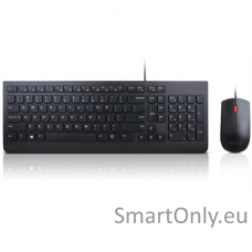 Lenovo Essential  Essential Wired Keyboard and Mouse Combo - US English with Euro symbol  Keyboard and Mouse Set Wired Mouse included US English Numeric keypad USB Black