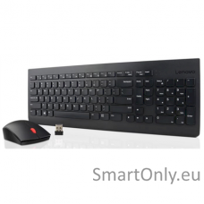 Lenovo Essential Essential Wireless Keyboard and Mouse Combo - US English with Euro symbol Keyboard and Mouse Set Wireless Mouse included US Numeric keypad Black Wireless connection