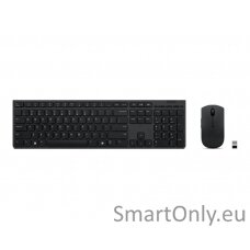 Lenovo Professional Wireless Rechargeable Keyboard and Mouse Combo US Euro Keyboard and Mouse Set Wireless Mouse included US Wireless connection Grey Bluetooth