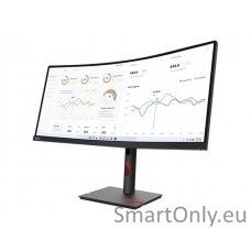 Lenovo ThinkVision T34w-30 34 ", VA, 3440 x 1440, 21:9, 4 ms, 350 cd/m², Black, 60 Hz, HDMI ports quantity 1