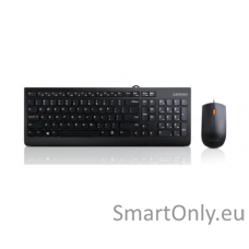 Lenovo USB Combo Keyboard & Mouse 300 Keyboard and Mouse Combo A keyboard & mouse combo that features a modern, space-saving design giving your desk a clean and stylish appeal. To go along with its design, the keyboard features a waterproof exterior keepi