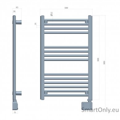 LED Electric Bathroom Radiator | AD 7824 | Radiator | 600 W | White | IP24 7