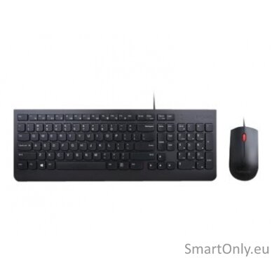 Lenovo Essential Essential Wired Keyboard and Mouse Combo - Lithuanian  Keyboard and Mouse Set Wired Wired USB connection for both keyboard and mouse · 2.5-zone keyboard layout with dedicated numeric keypad · Adjustable tilt leg and spill resistant keyboa 5