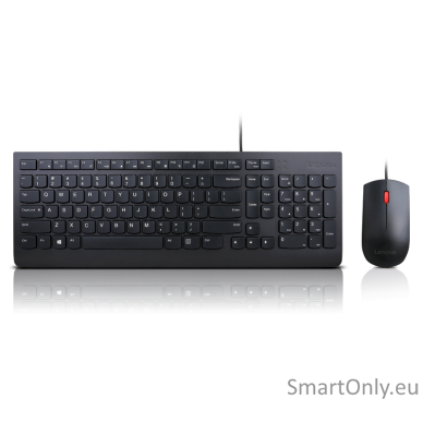 Lenovo Essential Essential Wired Keyboard and Mouse Combo - Lithuanian  Keyboard and Mouse Set Wired Wired USB connection for both keyboard and mouse · 2.5-zone keyboard layout with dedicated numeric keypad · Adjustable tilt leg and spill resistant keyboa 4