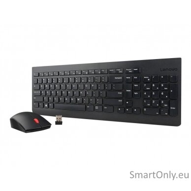 Lenovo Essential Essential Wireless Keyboard and Mouse Combo - US English with Euro symbol Keyboard and Mouse Set Wireless Mouse included US Numeric keypad Black Wireless connection 1