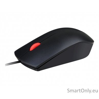 Lenovo Essential USB Wired Mouse, 1600 DPI, 1.8 m, 3 Buttons, Black Lenovo Essential USB Mouse wired Black 1