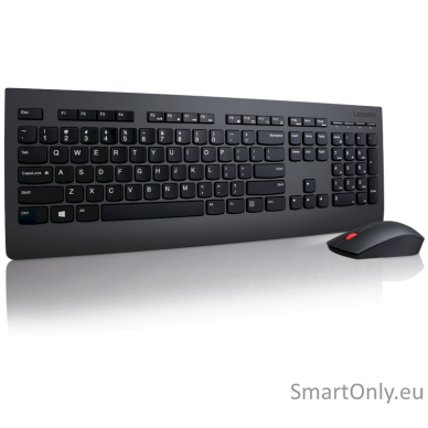 Lenovo Professional Professional Wireless Keyboard and Mouse Combo - US English with Euro symbol Keyboard and Mouse Set Wireless Mouse included US US English Numeric keypad Wireless connection Black