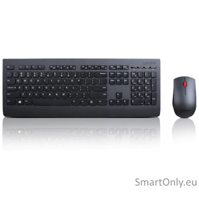 Lenovo Professional Professional Wireless Keyboard and Mouse Combo - US English with Euro symbol Keyboard and Mouse Set Wireless Mouse included US US English Numeric keypad Wireless connection Black 3