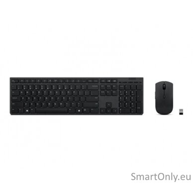 Lenovo Professional Wireless Rechargeable Keyboard and Mouse Combo US Euro Keyboard and Mouse Set Wireless Mouse included US Wireless connection Grey Bluetooth