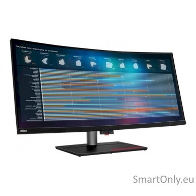 Lenovo ThinkVision P40w-20 39.7 ", IPS, WUHD, 21:9, 4 ms, 300 cd/m², Black, Ethernet port, 75 Hz, 1x Thunderbolt 4 cable (40Gbps), DisplayPorts quantity 1xDP1.4, 5120 x 2160, 4x USB 3.2 Gen 1 Type-A, 1x USB-C 3.2 Gen 1, HDMI ports quantity 1 2