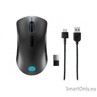 Lenovo Wireless Gaming Mouse Legion M600 2.4 GHz, Bluetooth or Wired by USB 2.0 Optical Mouse 1 year(s) Black