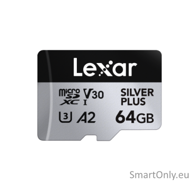 Lexar | SILVER PLUS | 64 GB | microSDXC | Flash memory class 10