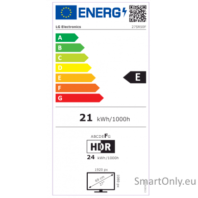 LG 16:9 | White | 1920 x 1080 pixels | 200 cd/m² | 27 " | FHD | HDMI ports quantity 2 | 60 Hz | IPS | 27SR50F-W | 14 ms 6